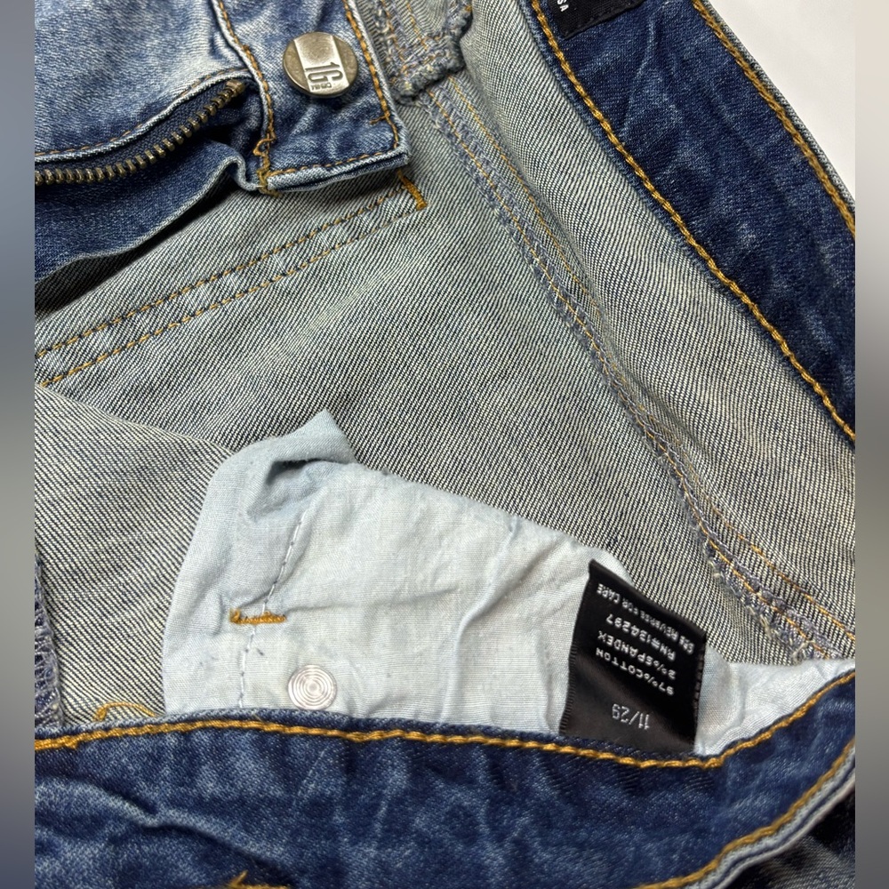 Women’s Distressed Flame Detail Jeans - Red/Black W146 - Picture 3 of 5